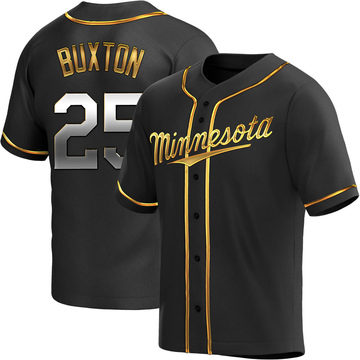 Byron Buxton Men's Replica Minnesota Twins Black Golden Alternate Jersey