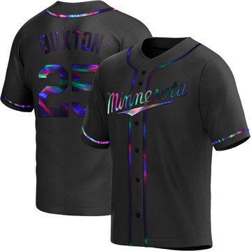 Byron Buxton Men's Replica Minnesota Twins Black Holographic Alternate Jersey