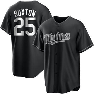 Byron Buxton Men's Replica Minnesota Twins Black/White Jersey