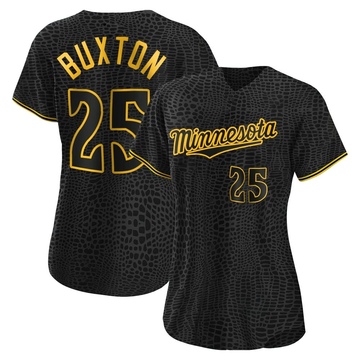Byron Buxton Women's Authentic Minnesota Twins Black Snake Skin City Jersey