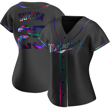 Byron Buxton Women's Replica Minnesota Twins Black Holographic Alternate Jersey