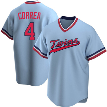 Carlos Correa Men's Replica Minnesota Twins Light Blue Road Cooperstown Collection Jersey