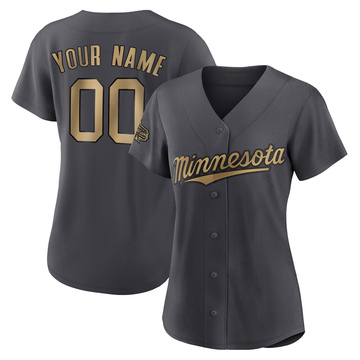 Custom Women's Authentic Minnesota Twins Charcoal 2022 All-Star Game Jersey