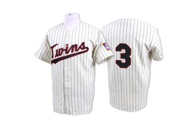 Harmon Killebrew Men's Authentic Minnesota Twins White/Blue Strip Throwback Jersey