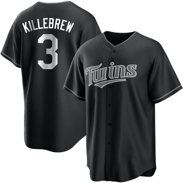 Harmon Killebrew Men's Replica Minnesota Twins Black/White Jersey