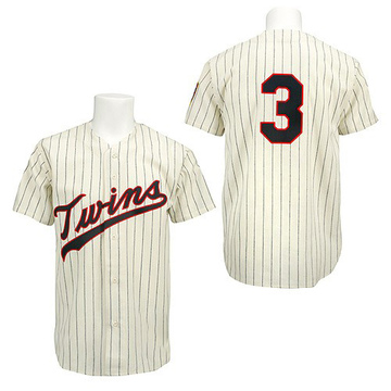 Harmon Killebrew Men's Replica Minnesota Twins Cream/Black Strip Throwback Jersey