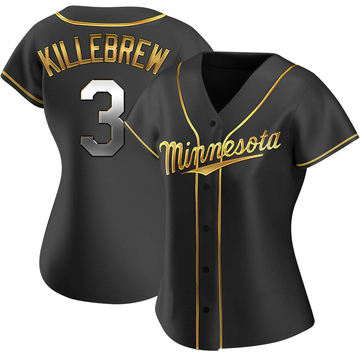 Harmon Killebrew Women's Replica Minnesota Twins Black Golden Alternate Jersey