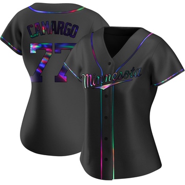 Jair Camargo Women's Replica Minnesota Twins Black Holographic Alternate Jersey