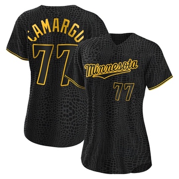 Jair Camargo Women's Replica Minnesota Twins Black Snake Skin City Jersey