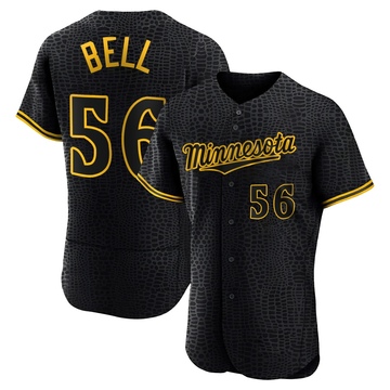 Josh Bell Men's Authentic Minnesota Twins Black Snake Skin City Jersey