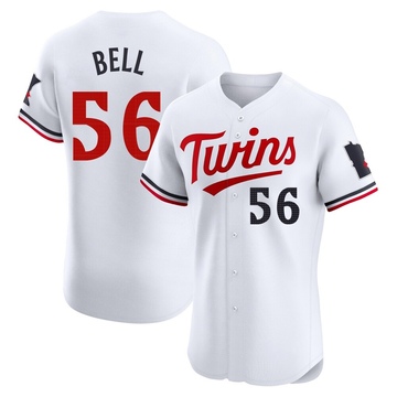 Josh Bell Men's Elite Minnesota Twins White Home Jersey