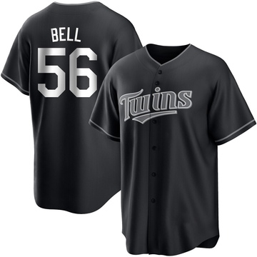 Josh Bell Men's Replica Minnesota Twins Black/White Jersey