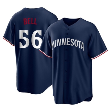 Josh Bell Men's Replica Minnesota Twins Navy Alternate Jersey