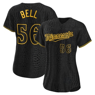Josh Bell Women's Authentic Minnesota Twins Black Snake Skin City Jersey